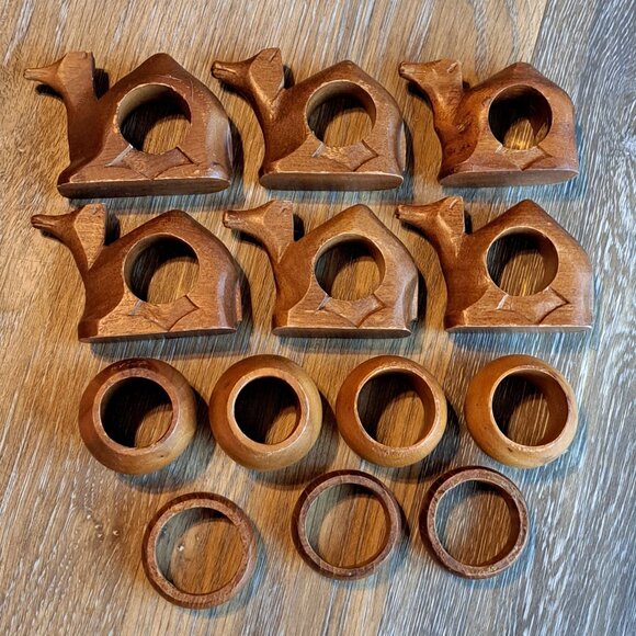 13 Wooden Napkin Rings - Picture 2 of 5